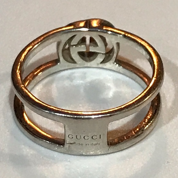 GUCCI Interlocking GG Silver Ag925 Ring- Size US4 ❤️